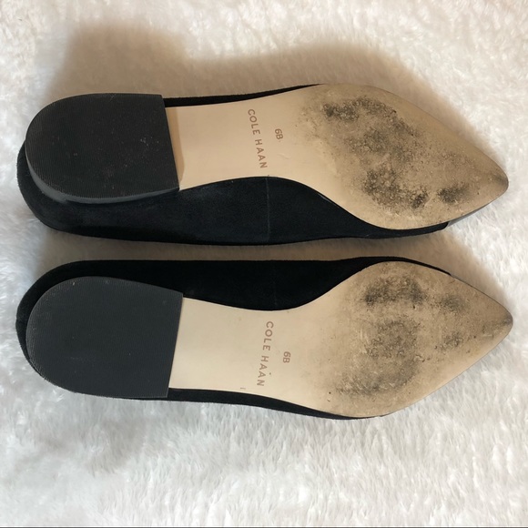 Cole Haan Leather Suede Toe Flats w Glossy Toe - Picture 2 of 4